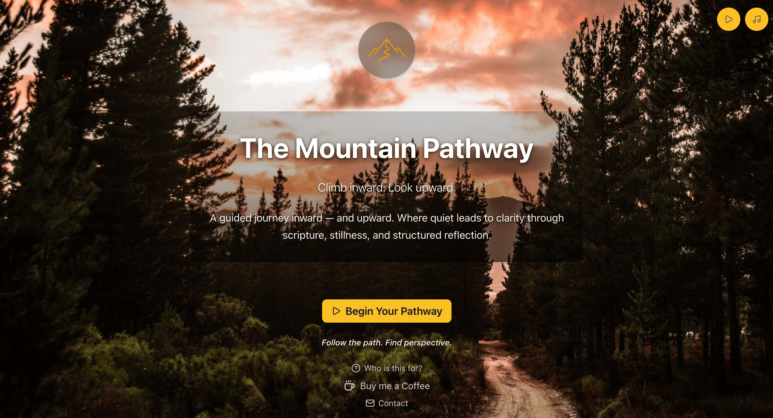 THE MOUNTAIN PATHWAY — app screenshot